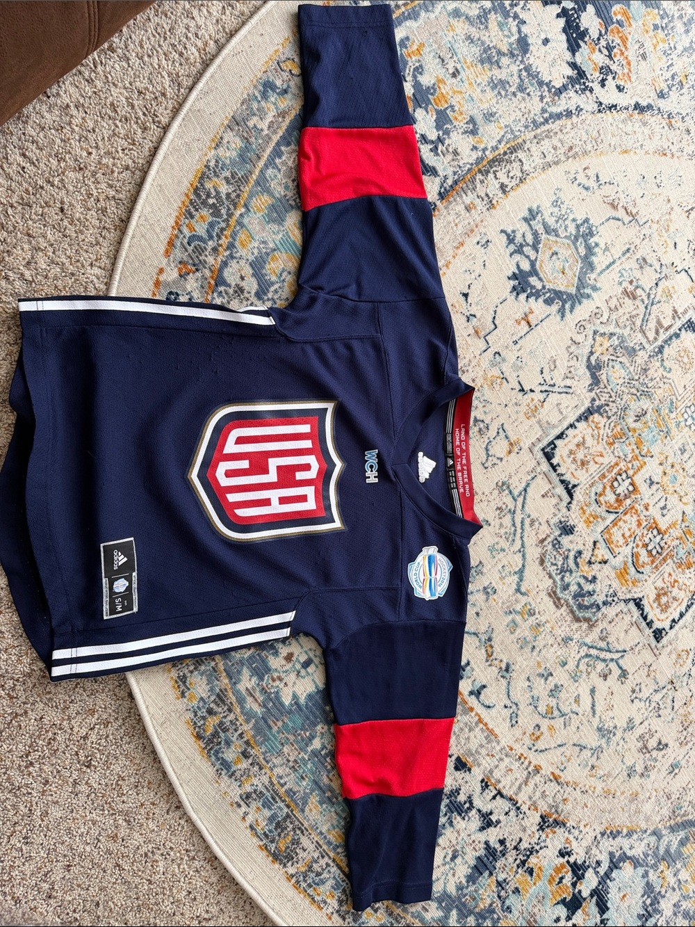 adidas Kids USA Navy and Red Hockey Jersey